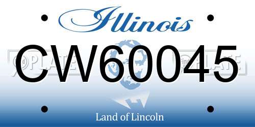 CW60045 Illinois License Plate