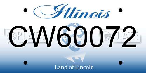CW60072 Illinois License Plate