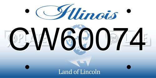 CW60074 Illinois License Plate