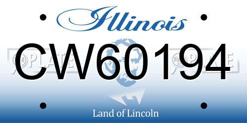 CW60194 Illinois License Plate