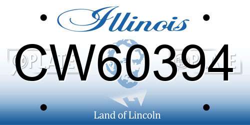 CW60394 Illinois License Plate