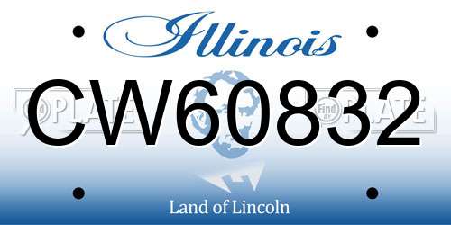 CW60832 Illinois License Plate