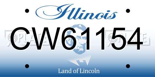 CW61154 Illinois License Plate