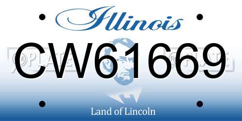 CW61669 Illinois License Plate