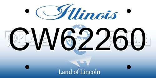 CW62260 Illinois License Plate