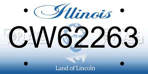 CW62263 Illinois License Plate