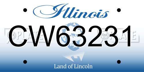 CW63231 Illinois License Plate