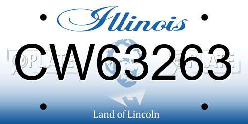 CW63263 Illinois License Plate