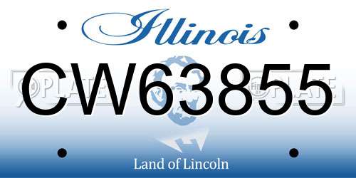 CW63855 Illinois License Plate