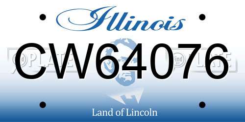 CW64076 Illinois License Plate