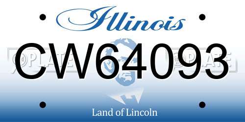 CW64093 Illinois License Plate