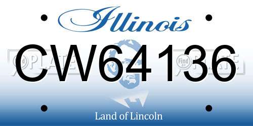 CW64136 Illinois License Plate