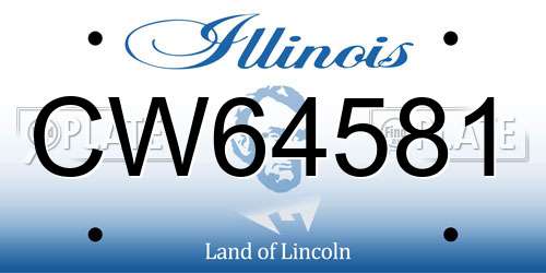 CW64581 Illinois License Plate