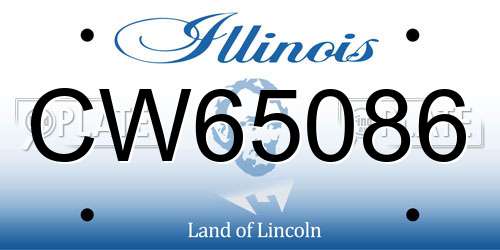 CW65086 Illinois License Plate