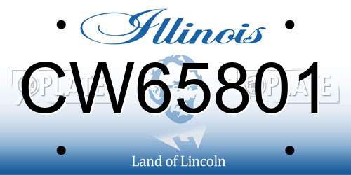 CW65801 Illinois License Plate