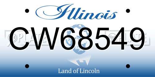 CW68549 Illinois License Plate