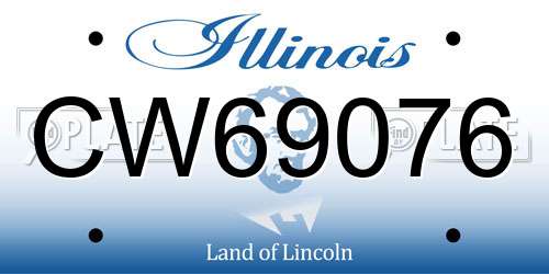 CW69076 Illinois License Plate