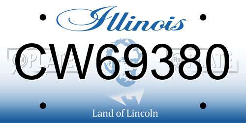CW69380 Illinois License Plate