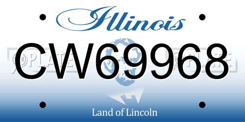 CW69968 Illinois License Plate