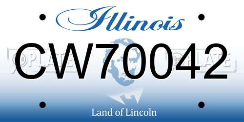 CW70042 Illinois License Plate