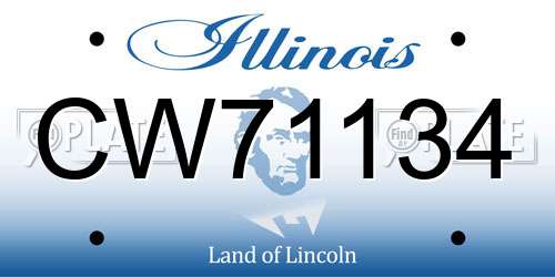 CW71134 Illinois License Plate