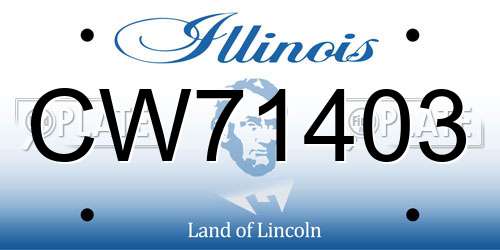 CW71403 Illinois License Plate