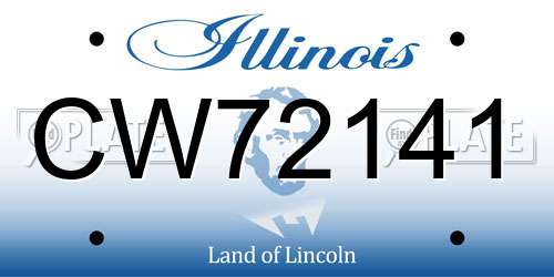 CW72141 Illinois License Plate