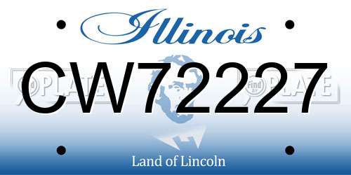 CW72227 Illinois License Plate