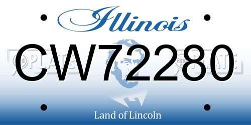CW72280 Illinois License Plate
