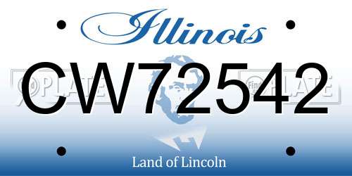CW72542 Illinois License Plate