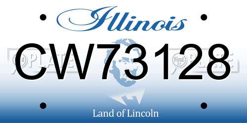 CW73128 Illinois License Plate