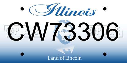 CW73306 Illinois License Plate