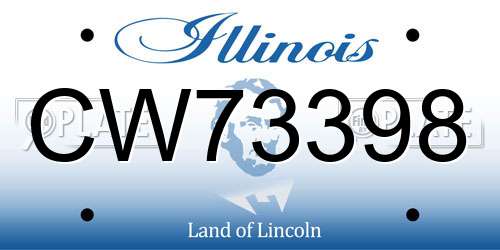 CW73398 Illinois License Plate