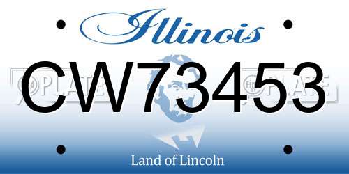 CW73453 Illinois License Plate