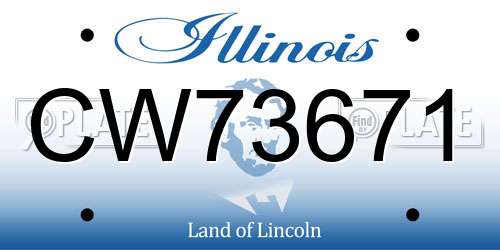CW73671 Illinois License Plate