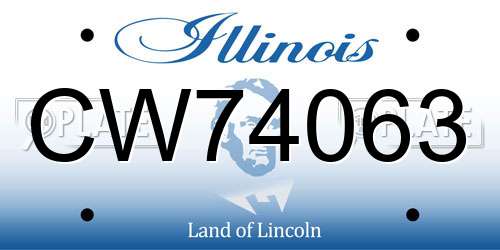 CW74063 Illinois License Plate