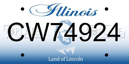 CW74924 Illinois License Plate