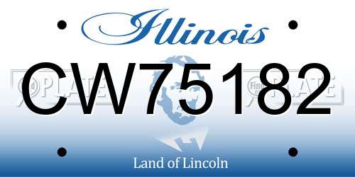 CW75182 Illinois License Plate