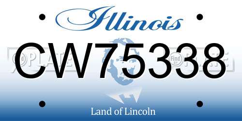 CW75338 Illinois License Plate