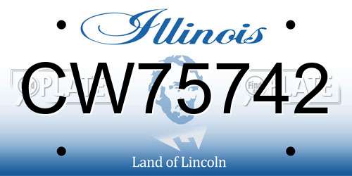 CW75742 Illinois License Plate