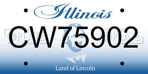 CW75902 Illinois License Plate