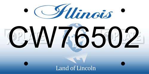 CW76502 Illinois License Plate