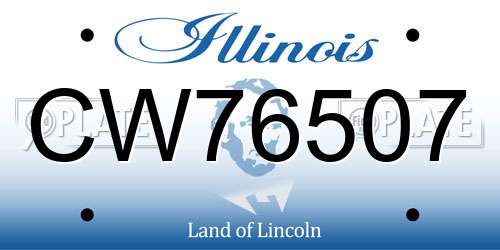 CW76507 Illinois License Plate