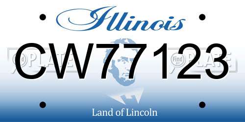 CW77123 Illinois License Plate