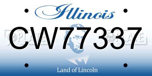 CW77337 Illinois License Plate