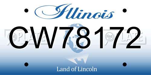 CW78172 Illinois License Plate