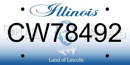 CW78492 Illinois License Plate