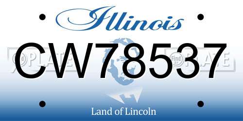 CW78537 Illinois License Plate