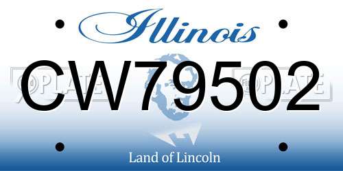 CW79502 Illinois License Plate