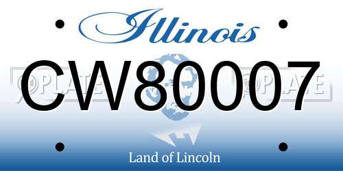CW80007 Illinois License Plate